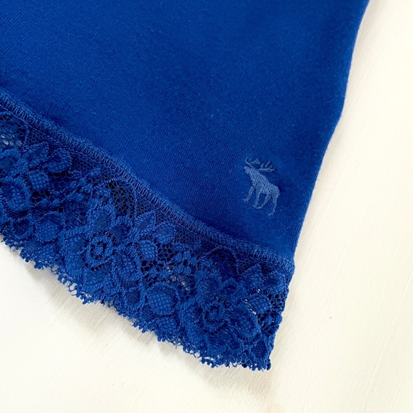 Y2k Abercrombie Fitch Lace Trim Women Medium Tank Top Fitted Logo Preppy Bell - Picture 10 of 13